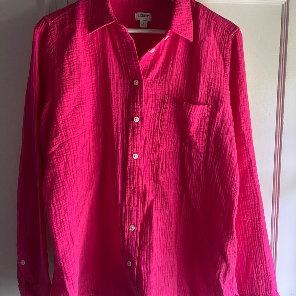 J. Crew Pink Casual Button Down Shirt